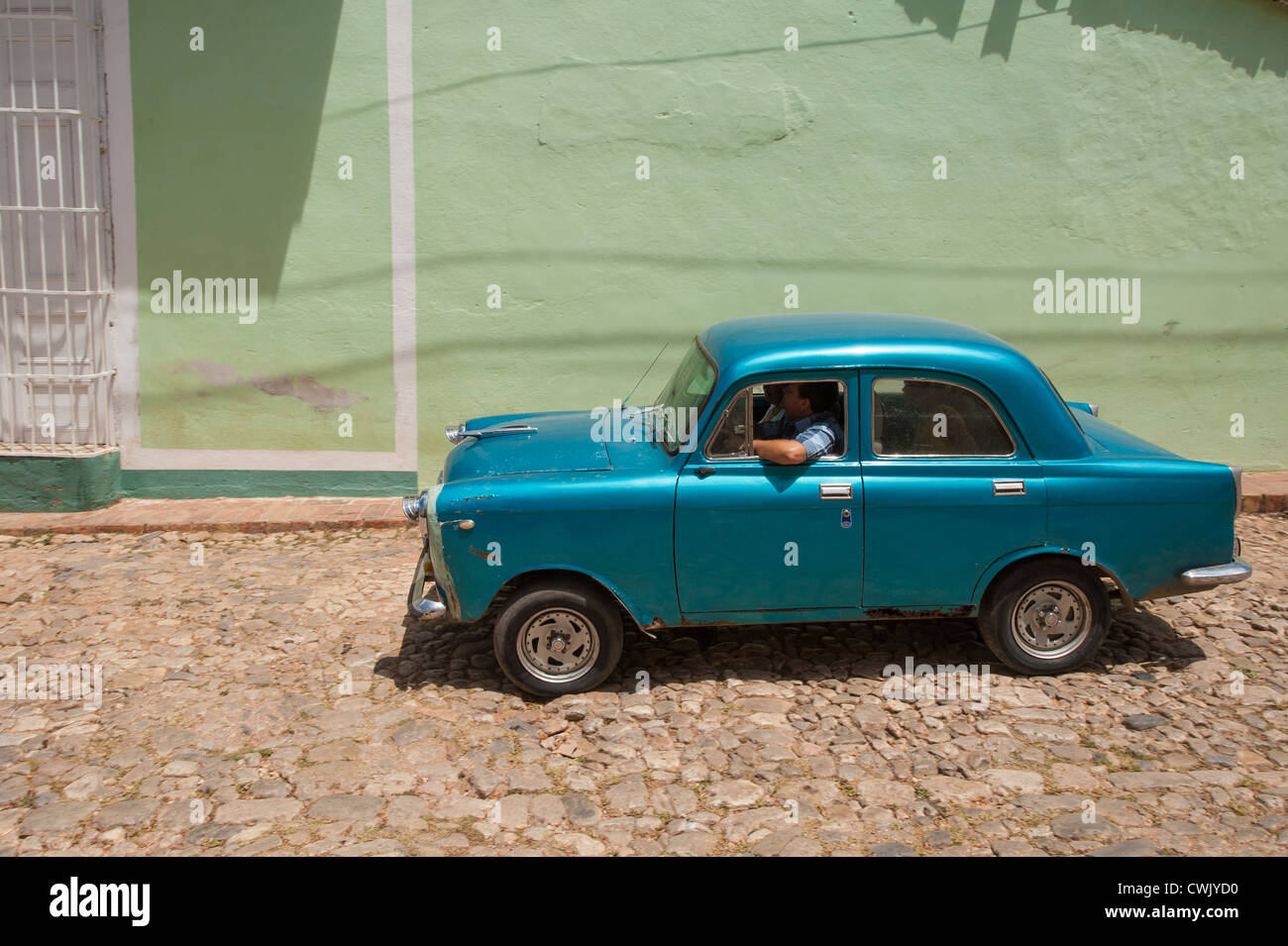 Antike 1950er Jahre Auto Trinidad, Kuba, UNESCO-Weltkulturerbe. Stockfoto