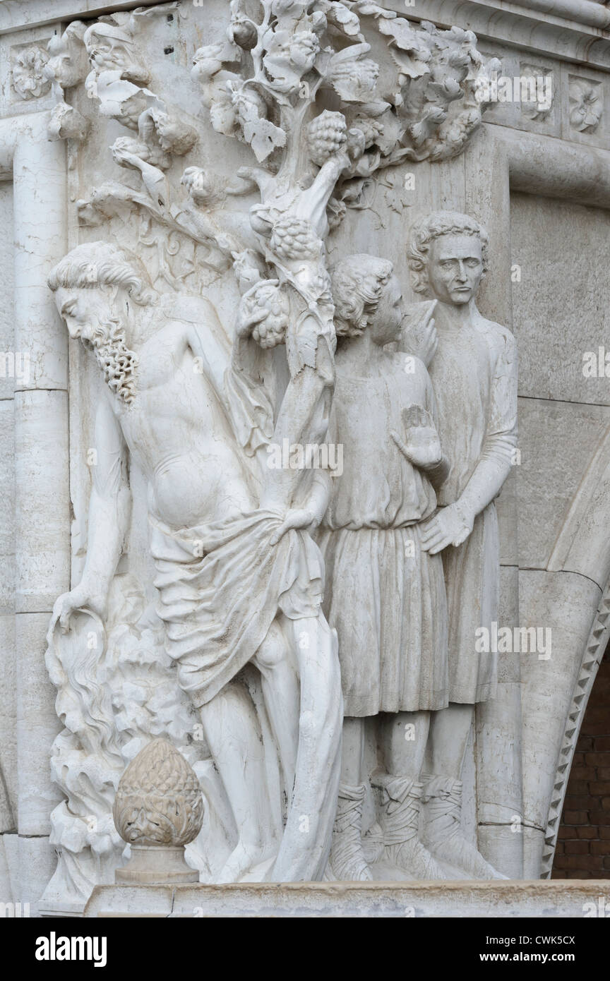 Betrunkene Noah und seinen Söhnen, Dogenpalast, Venedig, Italien. Stockfoto