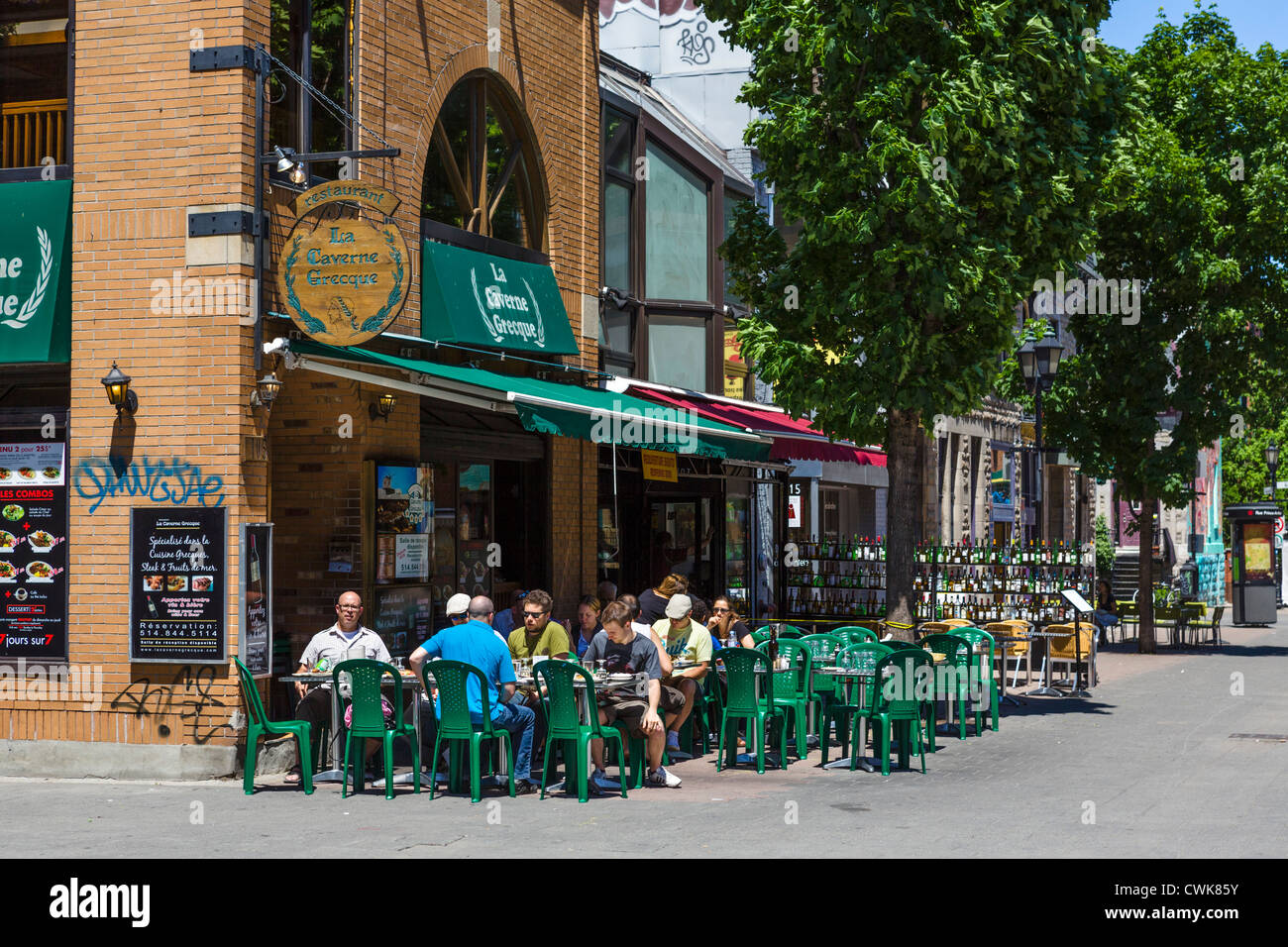 Restaurant am Rue Prince Arthur im Stadtteil Plateau Mont-Royal, Montreal, Quebec, Kanada Stockfoto