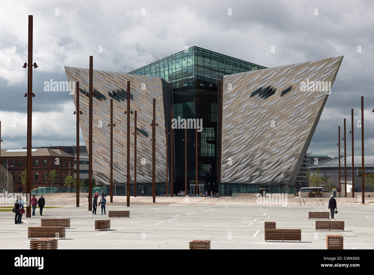 Titanic Belfast Besucherattraktion und Denkmal in Titanic Viertel von Belfast, Nordirland. Stockfoto