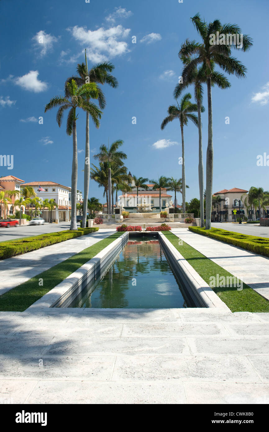 MIZNER MEMORIAL FOUNTAIN SOUTH COUNTY ROAD PALM BEACH FLORIDA USA Stockfoto