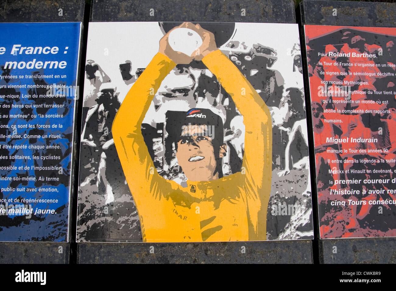 Malerei Miguel Indurain der Tour de France Stockfoto