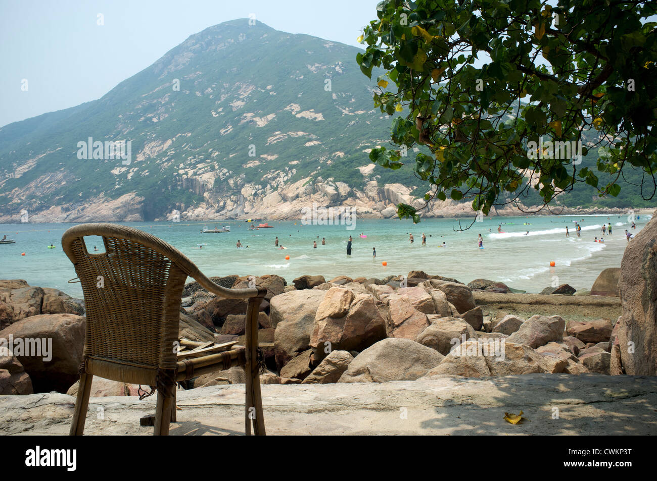 Shek O, Ortslage direkt am Strand befindet sich auf der süd-östlichen Teil von Hong Kong Island, in Hong Kong. 27. August 2012 Stockfoto