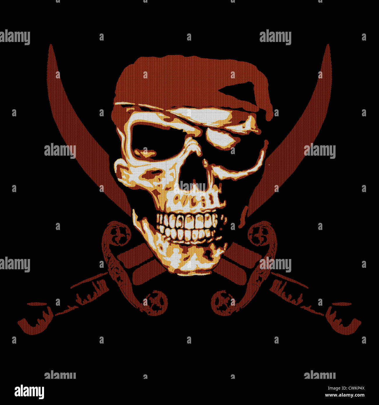 Abbildung von einem Piraten-Totenkopf Stockfoto