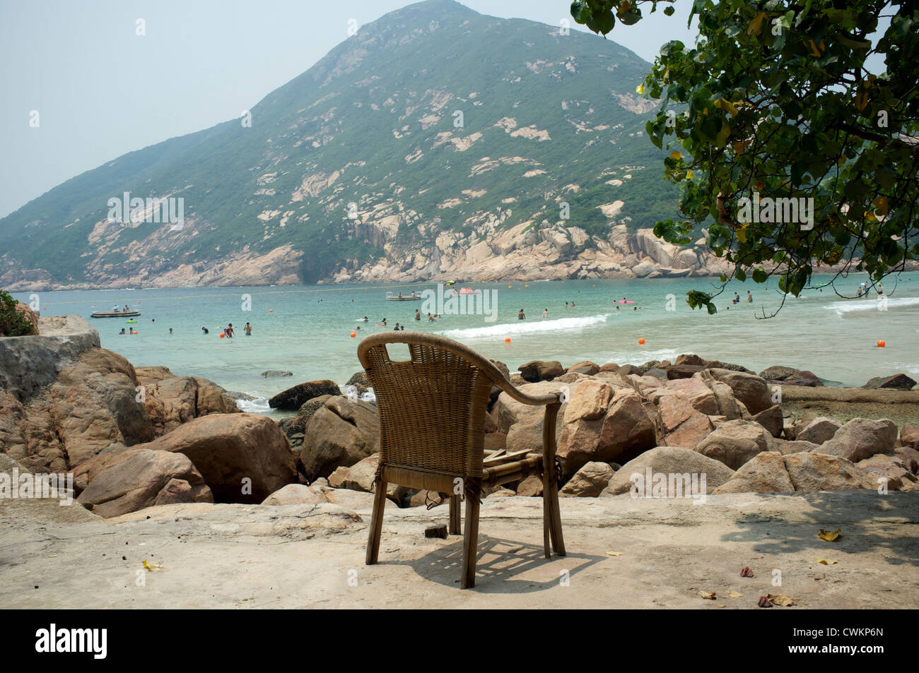 Shek O, Ortslage direkt am Strand befindet sich auf der süd-östlichen Teil von Hong Kong Island, in Hong Kong. 27. August 2012 Stockfoto