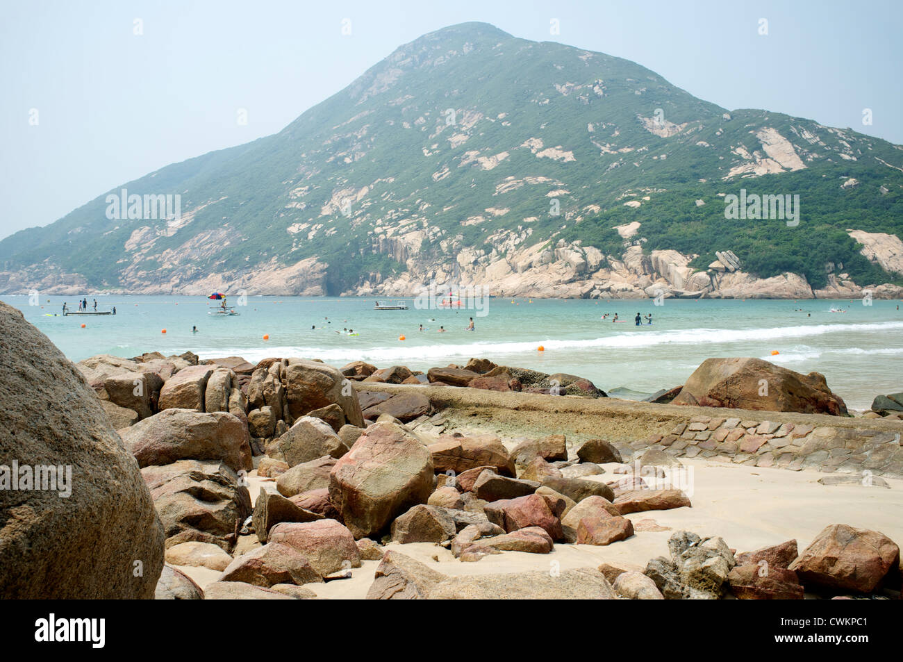 Shek O, Ortslage direkt am Strand befindet sich auf der süd-östlichen Teil von Hong Kong Island, in Hong Kong. 27. August 2012 Stockfoto