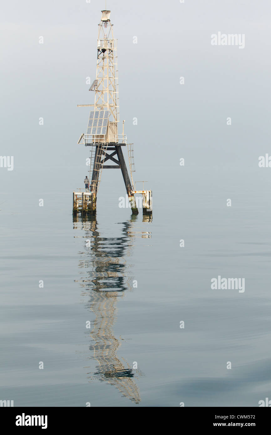 Tortosa Leuchtturm, gegenüber der Mündung des Flusses Ebro, Delta de Ebre, Katalonien, Spanien Stockfoto