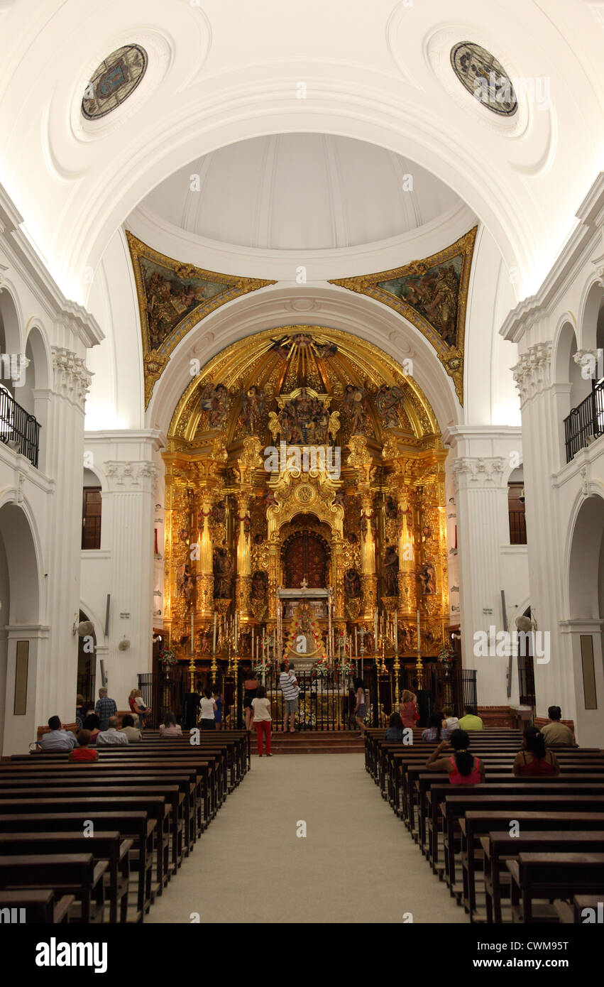 Innenraum der Kapelle von El Rocio. Provinz Huelva, Andalusien, Spanien Stockfoto