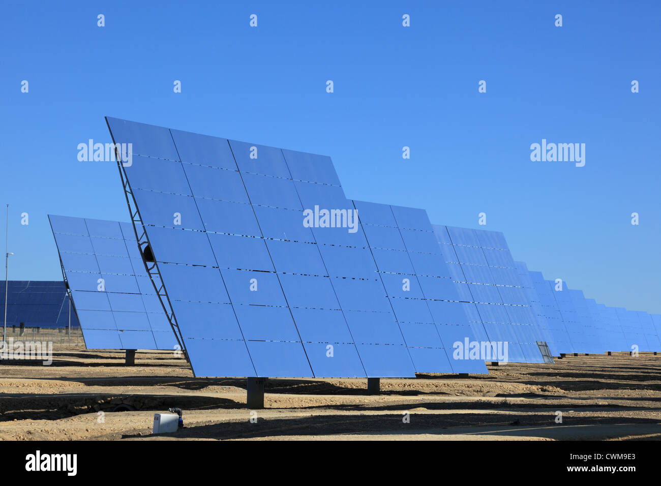 Photovoltaik-Module in ein Solarkraftwerk Stockfoto