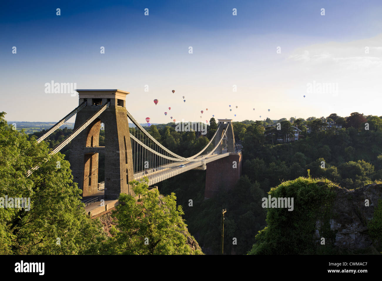 Clifton Suspension Bridge und Balloon Fiesta, Bristol, UK Stockfoto