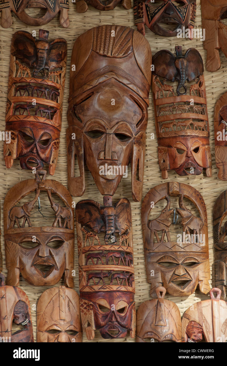 Souvenirs aus der Region Kunsthandwerk zum Verkauf in Gharb Soheil nubischen Dorf am Westufer des Nils neben Assuan Ägypten Stockfoto