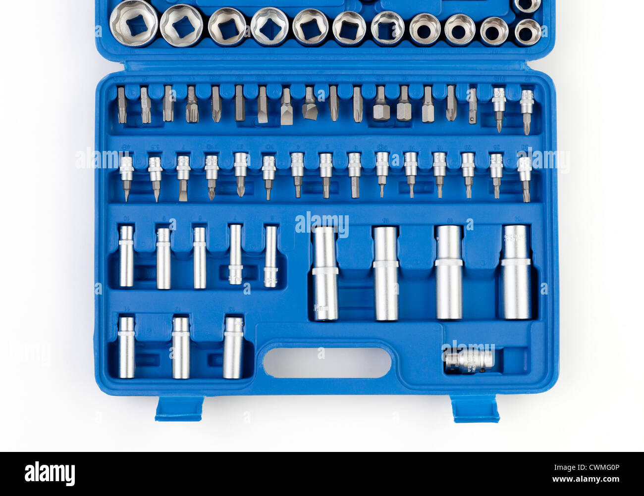 1/2' Antrieb-Buchse und Schraubenschlüssel Werkzeug-set Stockfoto