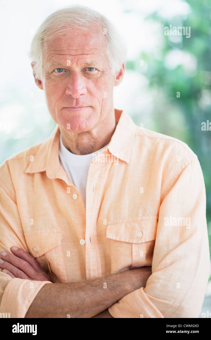 USA, New Jersey, Jersey City, Porträt des älteren Menschen Stockfoto