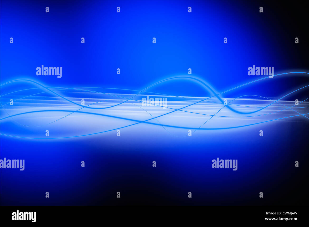 Blauer Hintergrund, elektromagnetische Welle darstellt Stockfoto