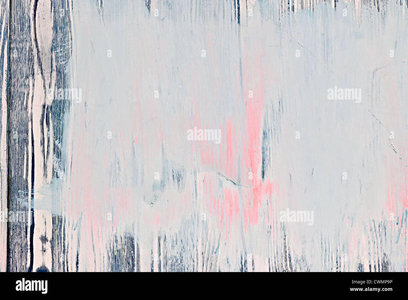 Hintergrund der alten hölzernen Wand mit abblätternde Farbe Stockfoto