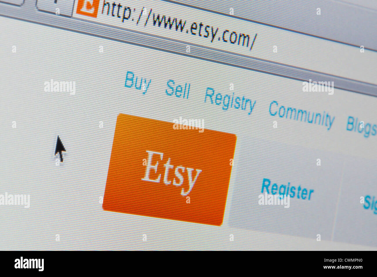 Nahaufnahme von Etsy-Logo auf ihrer Website gesehen. (Nur zur redaktionellen Verwendung: print, TV, e-Book und redaktionelle Webseite). Stockfoto
