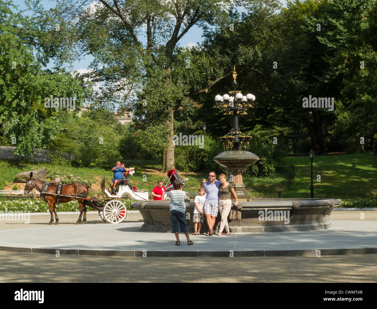 Brunnen, Cherry Hill, Central Park, New York Stockfoto