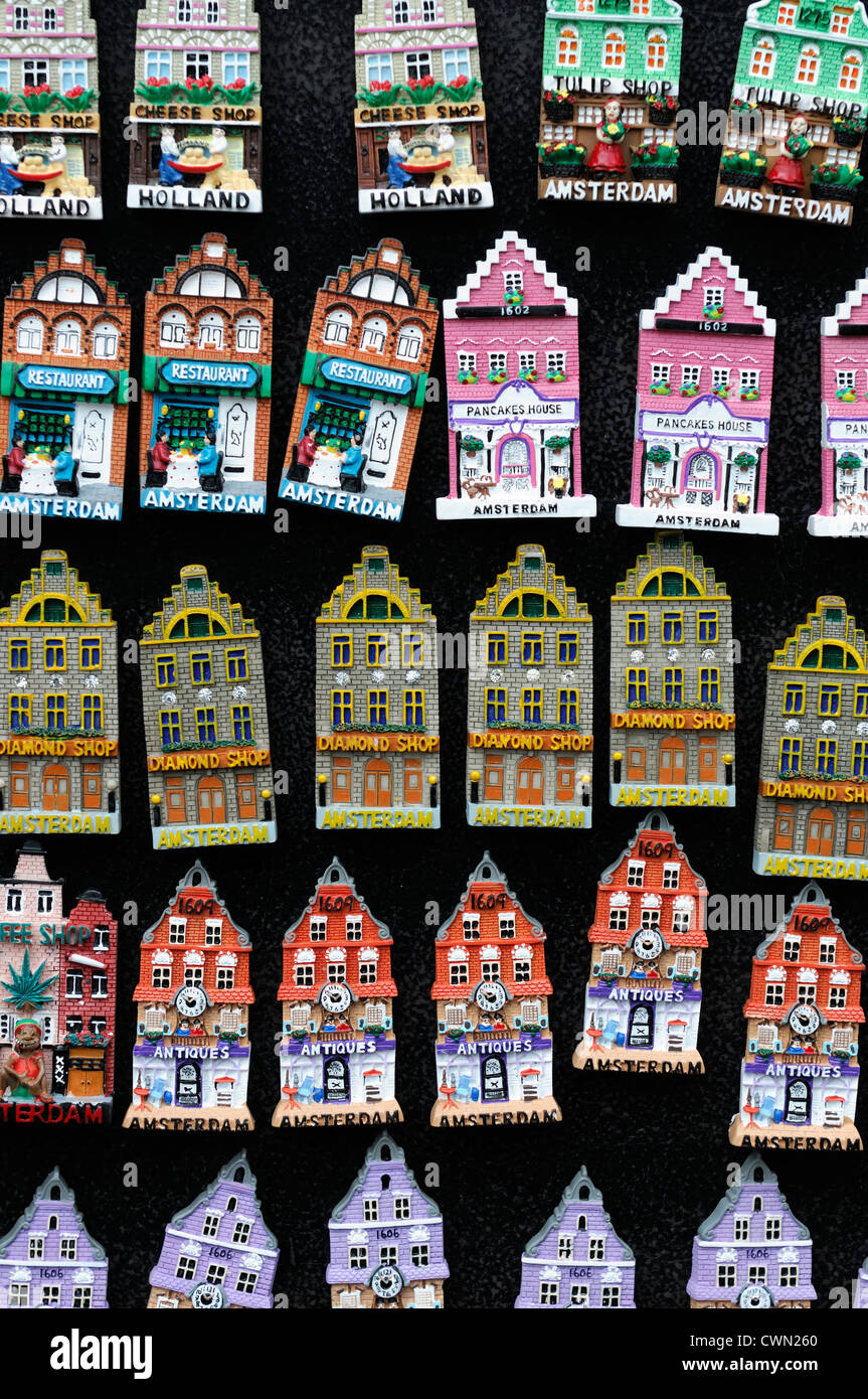 Haus am Kanal beherbergt Kühlschrank Magnet Magnete Amsterdam Souvenir Urlaub Schmuckstück Stockfoto