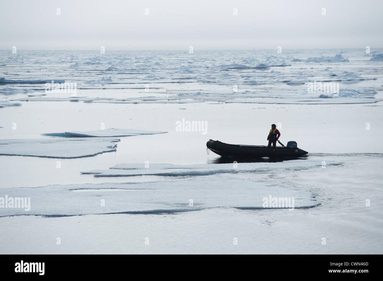 Tierkreis-Kreuzfahrt in den arktischen Ozean nördlich von Spitzbergen, Svalbard Stockfoto