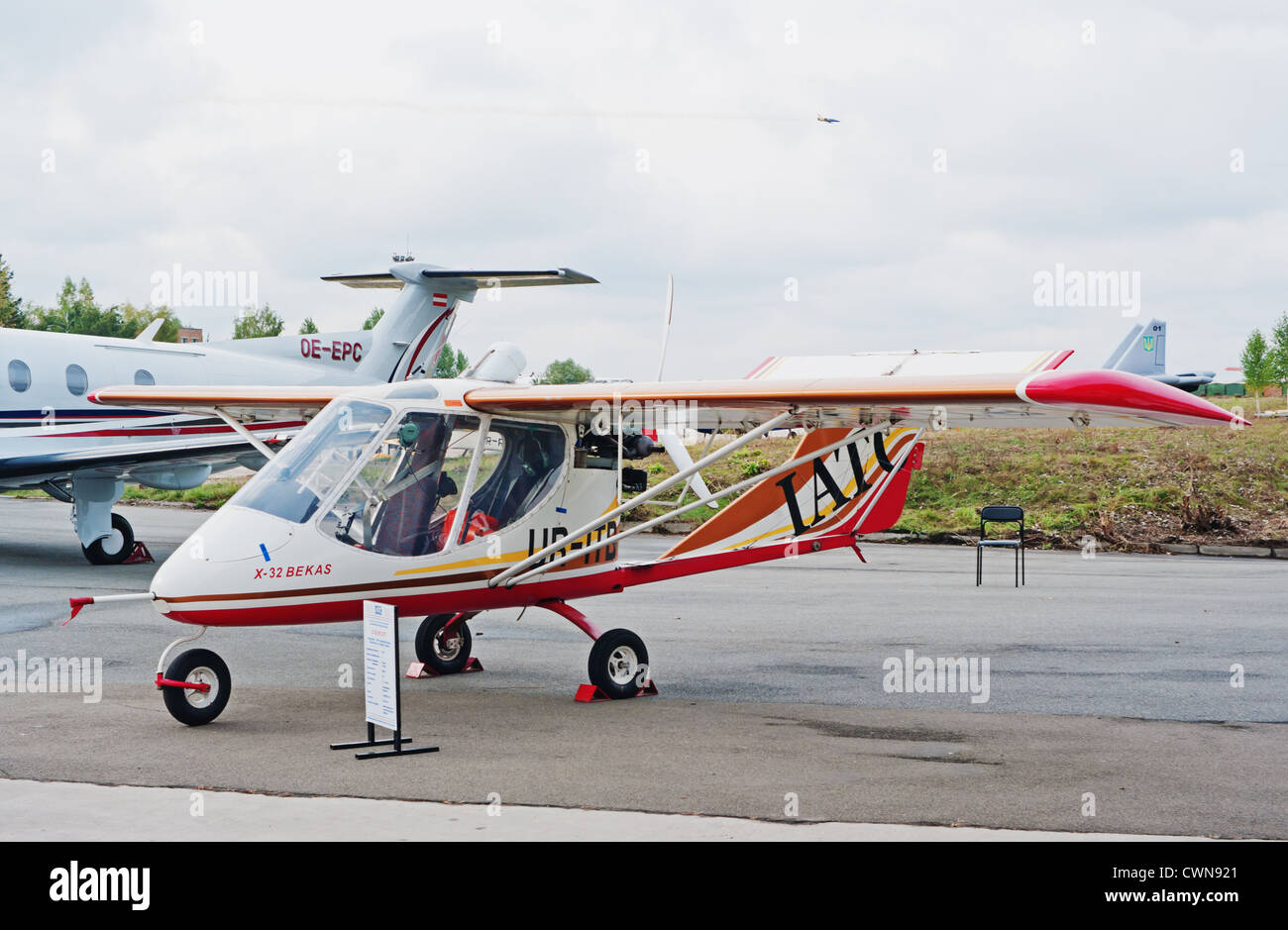 Das einfache Mehrzweck leichte Flugzeug. Stockfoto