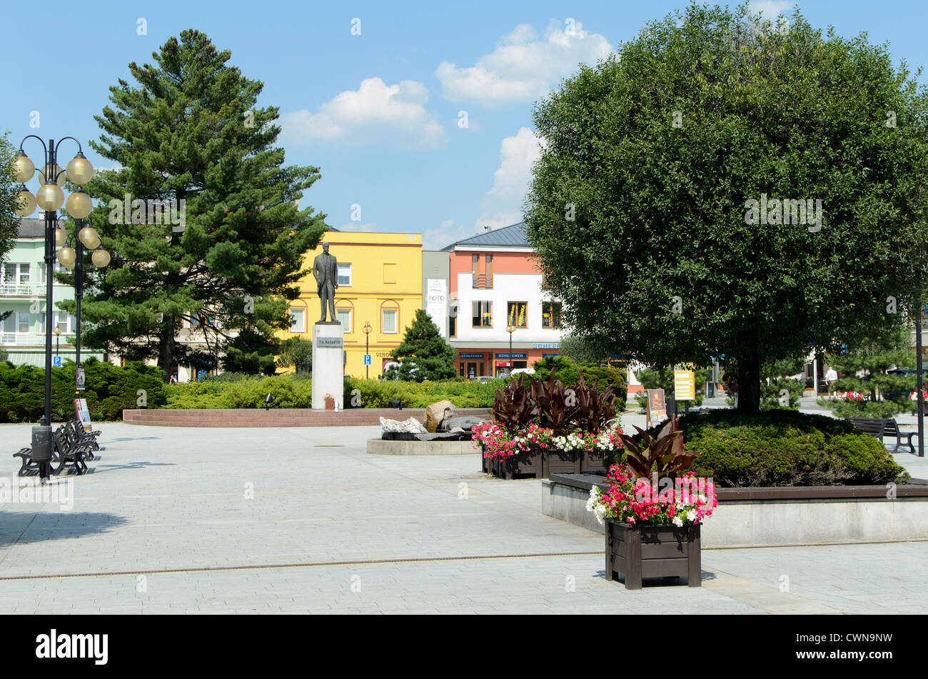 Masaryk-Statue im Altstädter Ring, Roznov, Tschechische Republik Stockfoto