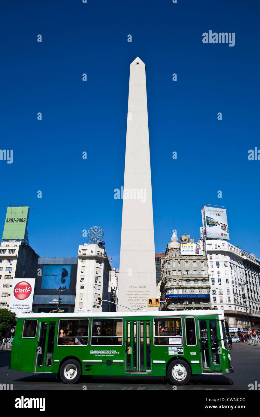 Plaza Republica und der Obelisk im Zentrum Stadt, Buenos Aires, Argentinien Stockfoto