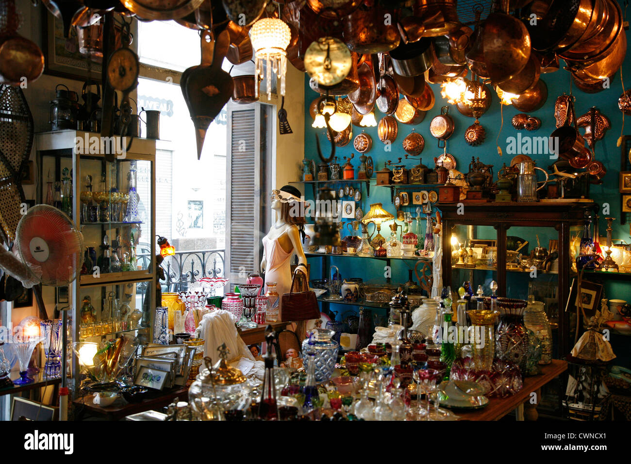 Antiquitäten-Laden in San Telmo, Buenos Aires, Argentinien. Stockfoto
