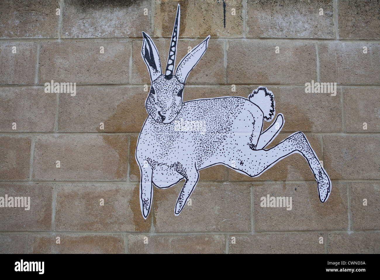 Paste-up Ausstellung im kulturellen Zentrum von Perth, Teil der lebenden Wände Ausstellung Stockfoto