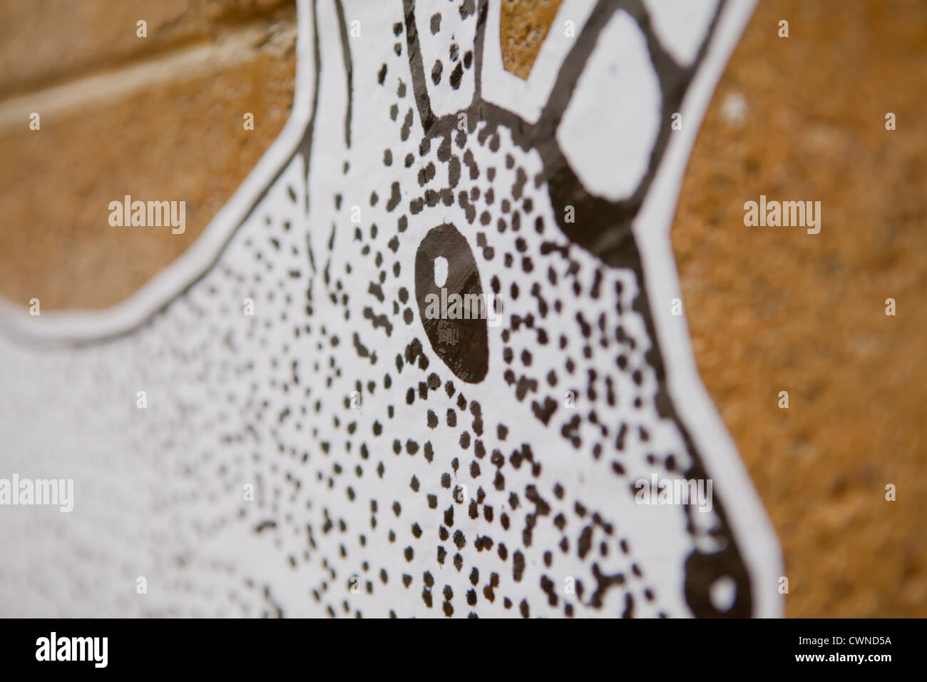 Paste-up Ausstellung im kulturellen Zentrum von Perth, Teil der lebenden Wände Ausstellung Stockfoto