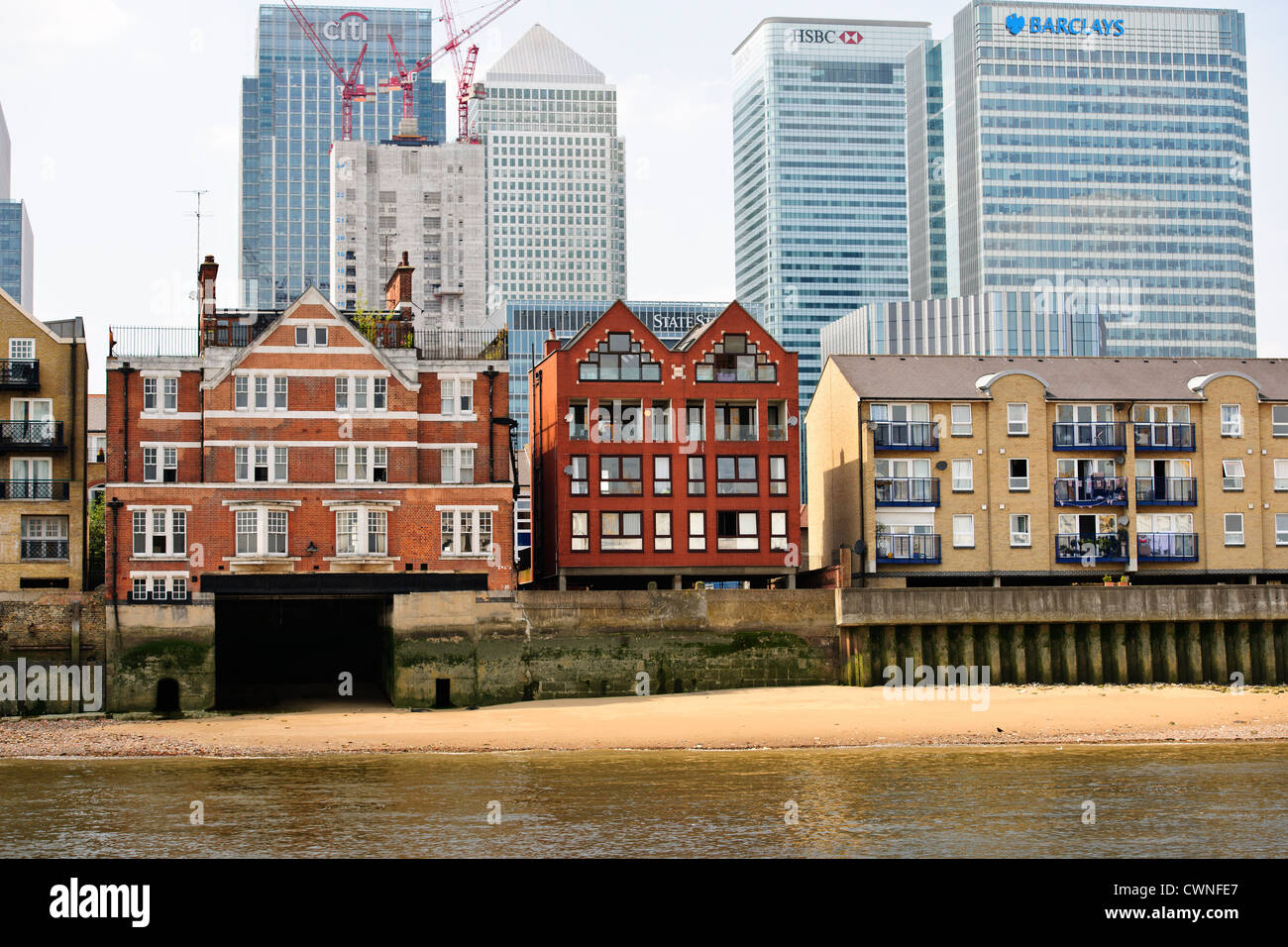 Canary Wharf, HSBC, Barclays, Citi Group Gebäude, West India Dock, Dockland, Finanz-Hauptstadt der Welt, London, UK, Großbritannien Stockfoto