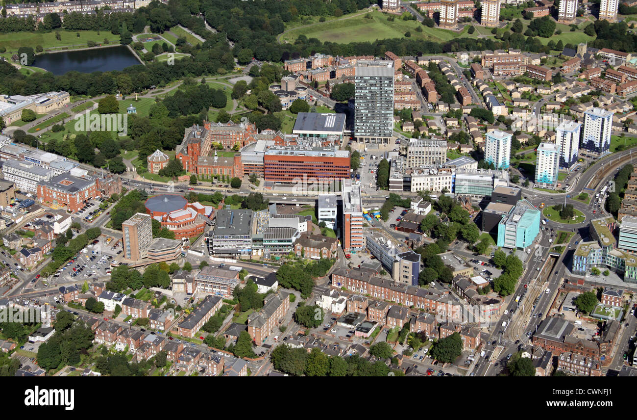 Luftaufnahme des Western Bank, University of Sheffield Stockfoto