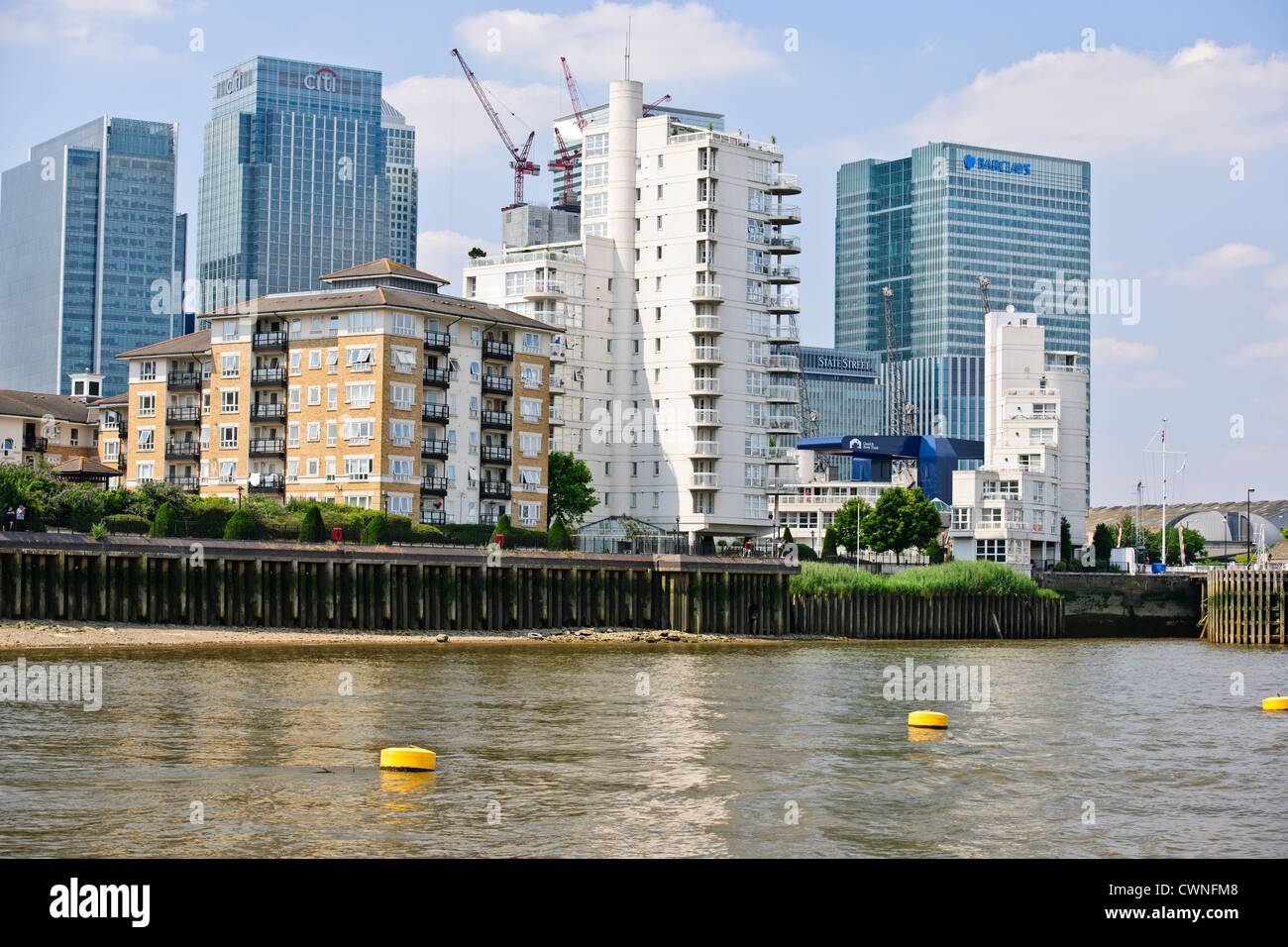 Canary Wharf, HSBC, Barclays, Citi Group Gebäude, West India Dock, Dockland, Finanz-Hauptstadt der Welt, London, UK, Großbritannien Stockfoto