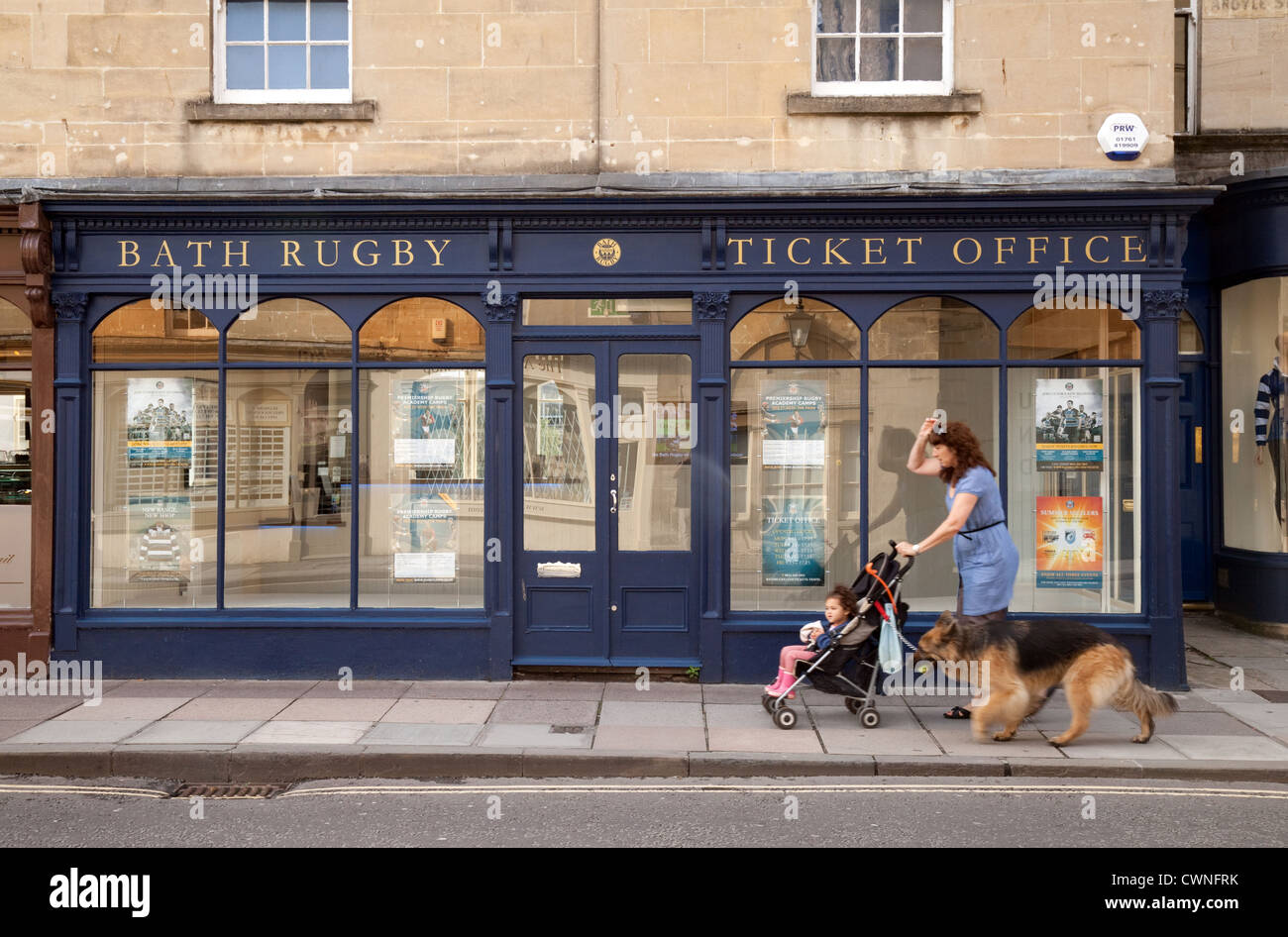 Bath Rugby Club Ticket Office, Bad Somerset UK Stockfotografie Alamy