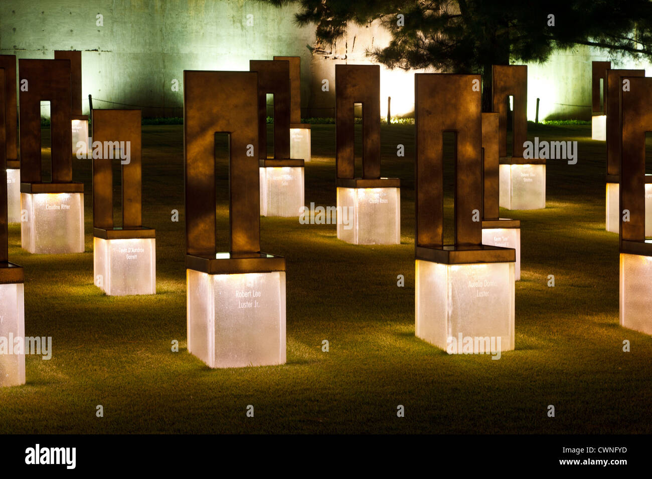 Oklahoma City Bombing Memorial Stühle Stockfoto