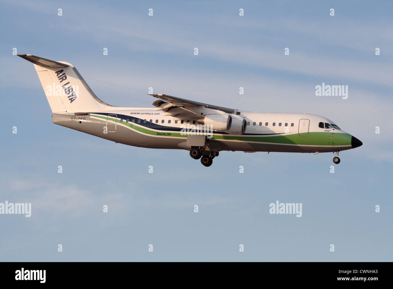 Luft Libyen BAe 146 regionale jetliner Stockfoto