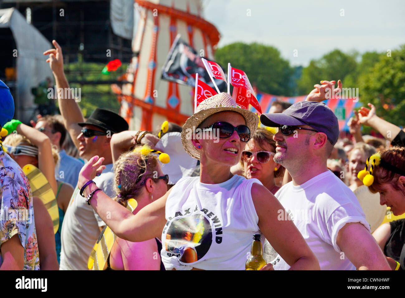 Besucher vor der Bühne auf die Rewind Festival Henley on Thames 2012. JMH6028 Stockfoto