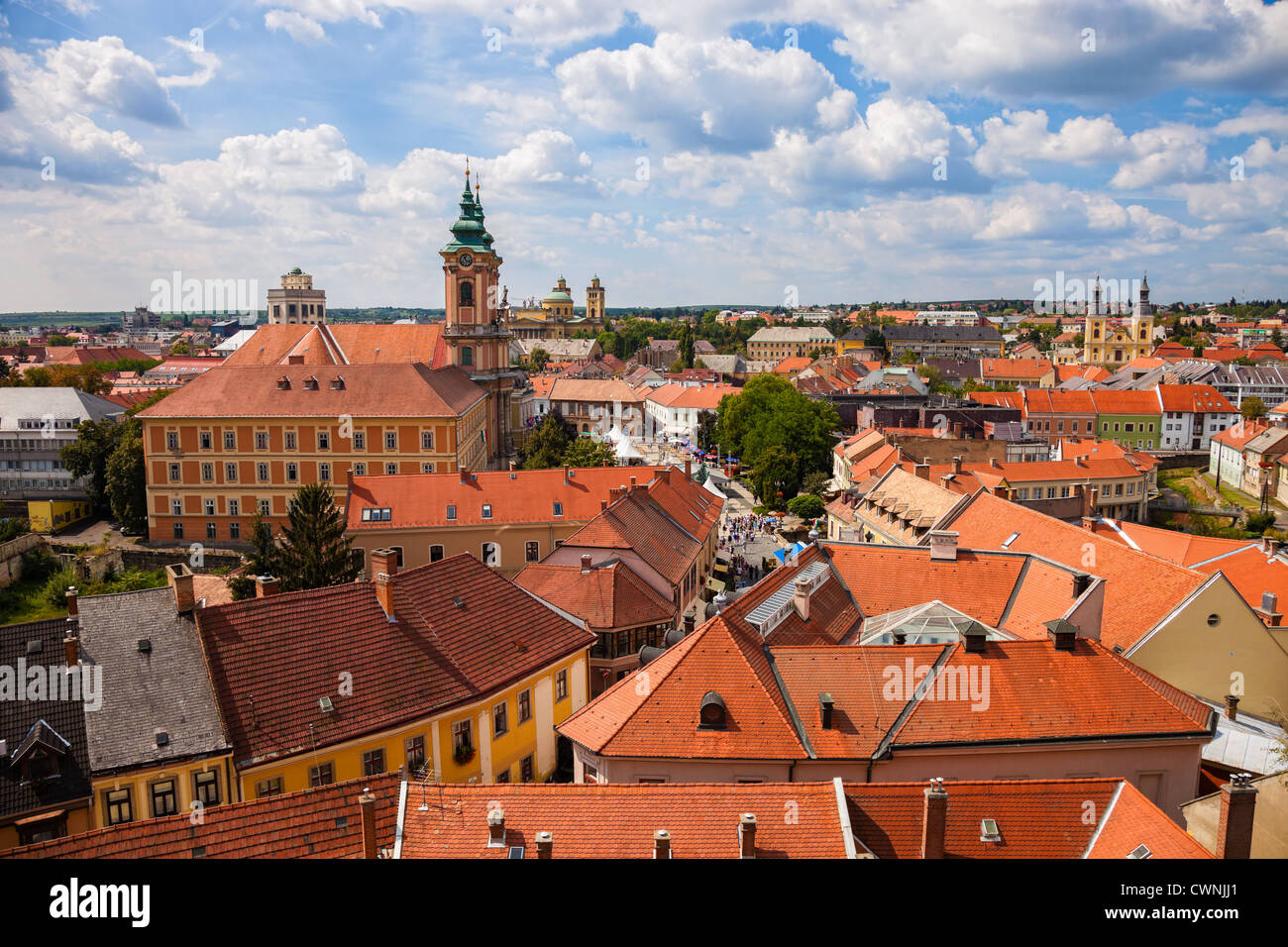 Panorama der Stadt von Eger aus den Wällen der Festung Eger übernommen