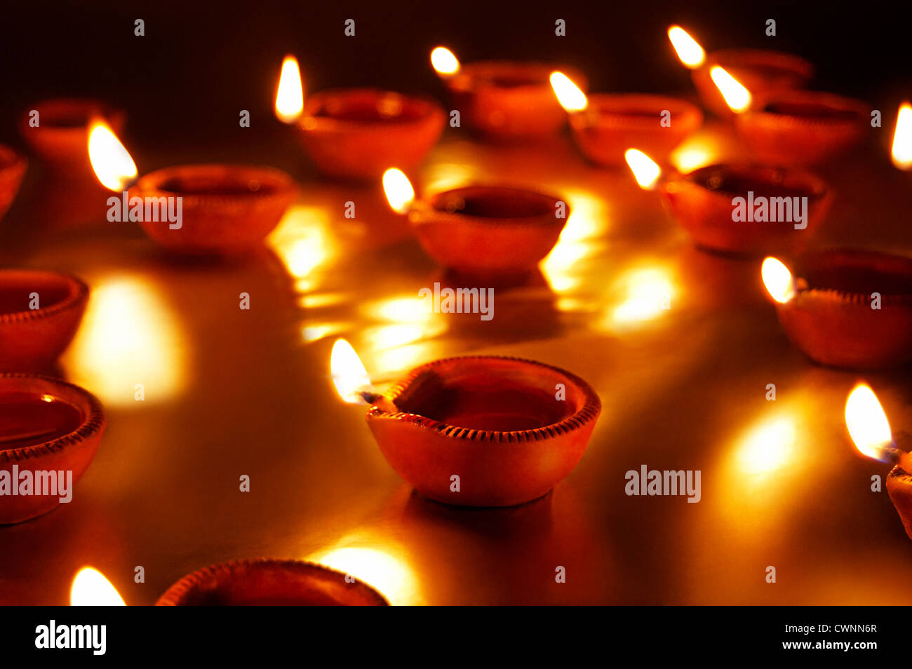 Diya brennen Diwali Festival Indien Stockfoto