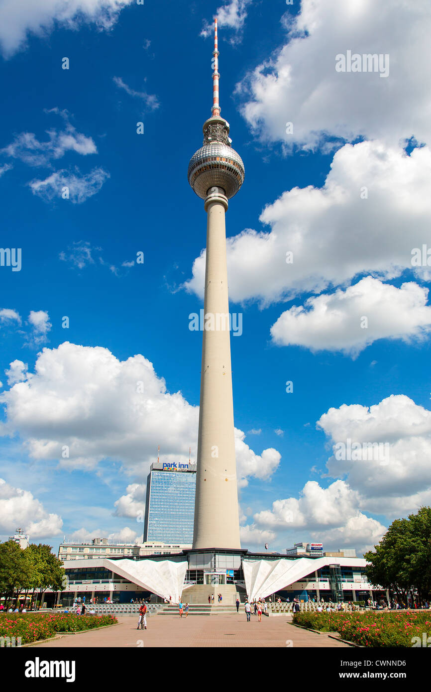 Europa, Deutschland, Fernsehturm, Fernsehturm, Berlin. Stockfoto