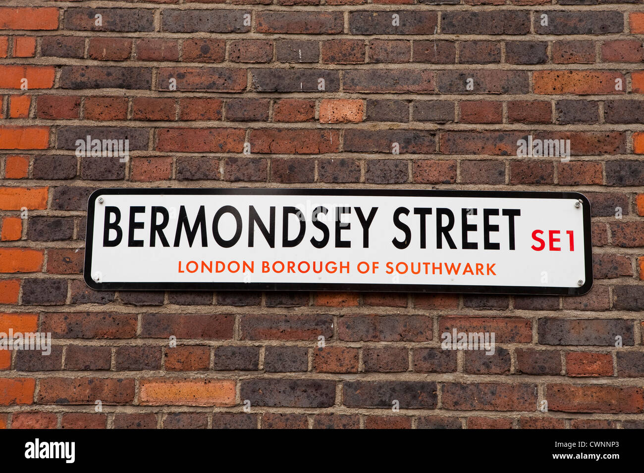 Melden Sie für Bermondsey Street in Süd-London Stockfoto