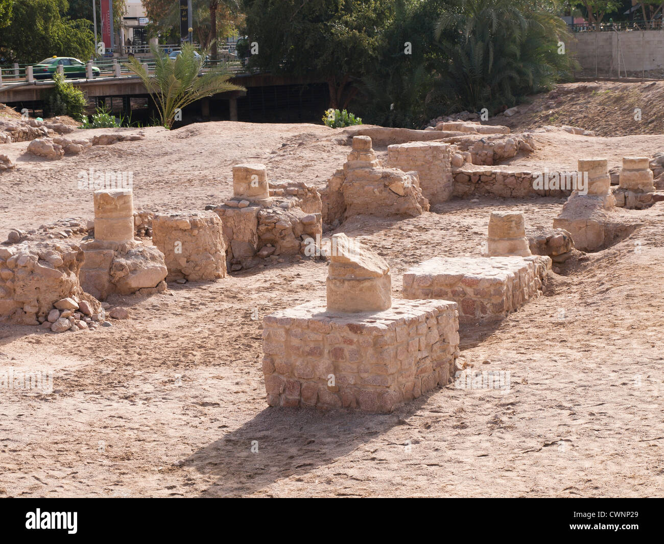 die archäologische Stätte in Aqaba Jordanien mit Resten der antiken Stadt der islamischen Ayla Stockfoto