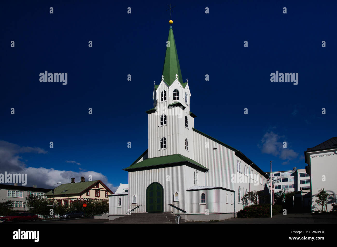 Kirche Frikirkjan Í Reykjavík, Island Stockfoto