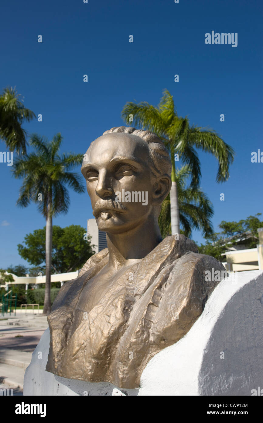 JOSE MARTI BÜSTE (© UNBEKANNT) JOSE MARTI PARK LITTLE HAVANA MIAMI FLORIDA USA Stockfoto