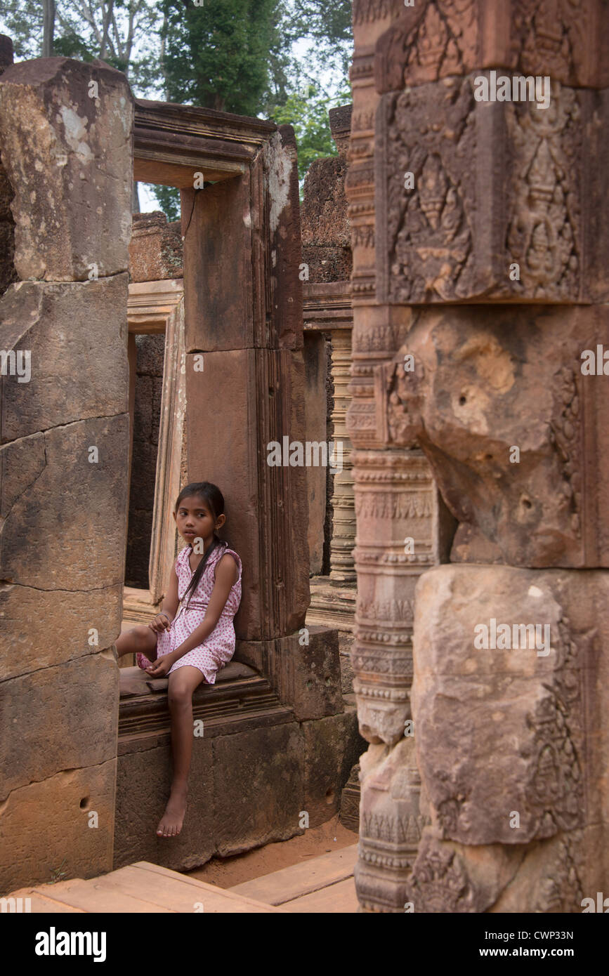 Tempel Banteay Srei in der Nähe von Siam Reap, Kambodscha Stockfoto