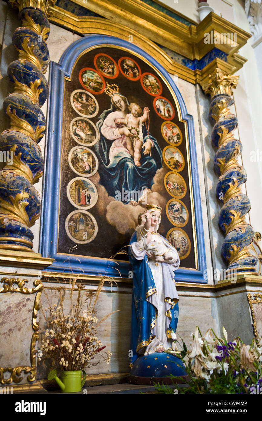 Barocke Kirchen: Saint Nicolas de Véroce (Haute-Savoie, Frankreich) Stockfoto