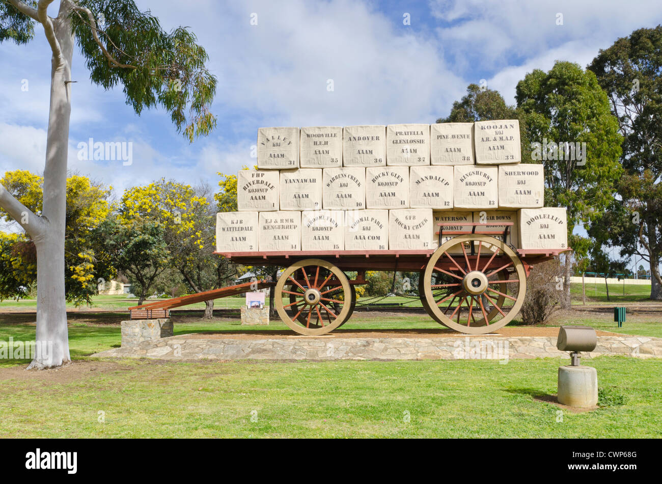 Die Hundertjahrfeier der Föderation Wolle Wagon, Kojonup, Westaustralien Stockfoto