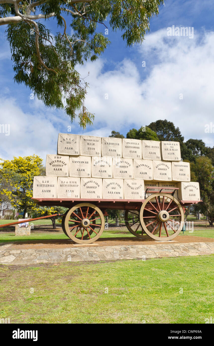 Die Hundertjahrfeier der Föderation Wolle Wagon, Kojonup, Westaustralien Stockfoto