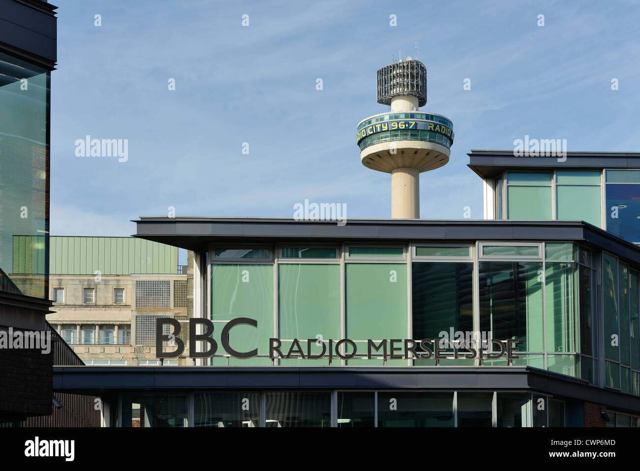 BBC Radio Merseyside und St Johns Beacon-Liverpool Stockfoto