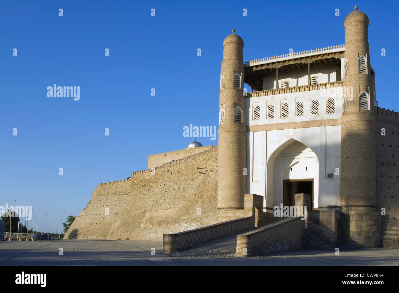 Eingang des Schatzes (Zitadelle), Buchara, Usbekistan Stockfoto