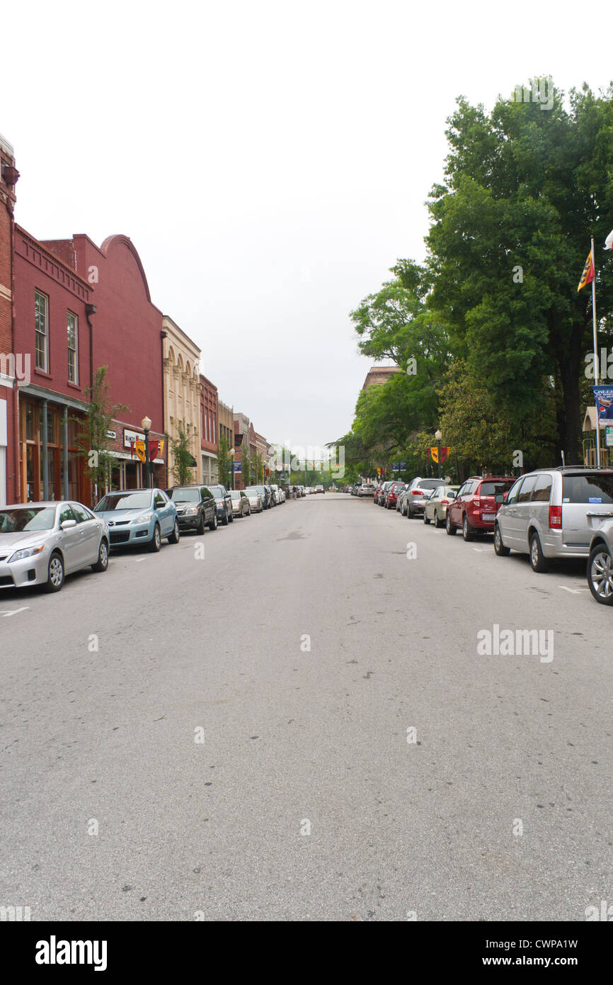 Historische Straße in New Bern, North Carolina USA erste koloniale Hauptstadt. Stockfoto